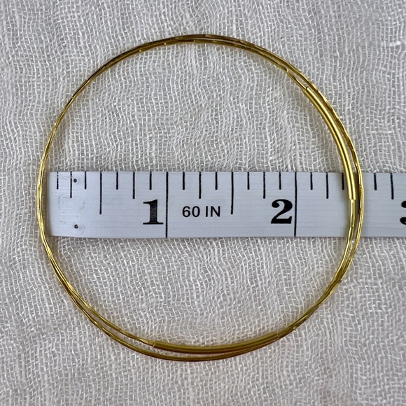 Vintage 20K Solid Gold Large Magic Hoop Earrings • Extra Large 2.25” High Karat - Picture 9 of 11